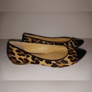Gianni Bini Calfskin Cheetah Print Flats 8M PRE OWNED